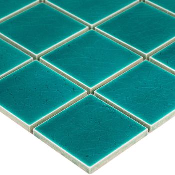 Керамическая мозаика StarMosaic Homework Crackle Green Glossy LWWB80081 30,6x30,6 см — фото 3, Мозаика