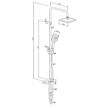 Душевая система Damixa Eclipse 931000300 Черная матовая — фото 10, Душевые стойки