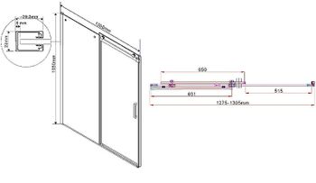 Душевая дверь Vincea Como VPS-1C130CLB 130 профиль Черный стекло прозрачное — фото 5, Раздвижные душевые двери