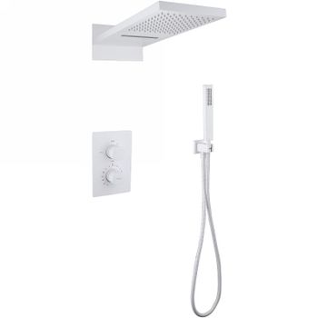 Душевая система Abber Weiss Insel AF8052W с термостатом Белая — фото 1, Встраиваемые душевые комплекты