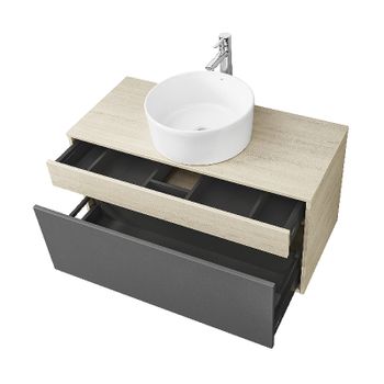 Тумба под раковину Aquaton Лофт Урбан 100 1A247701LQX60 подвесная Cерый графит Дуб орегон — фото 5, Тумбы под раковину