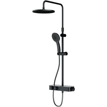 Душевая система AM.PM Inspire V2.0 F0750A422 с термостатом Черная матовая — фото 1, Душевые стойки