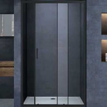 Душевая дверь Vincea Alpha 110 VDS-3AL110CLB профиль Черный стекло прозрачное — фото 2, Раздвижные душевые двери