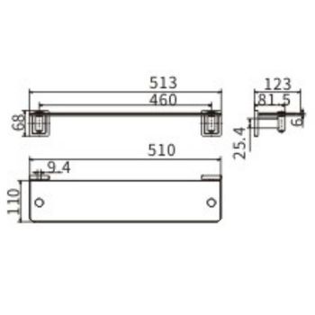 Стеклянная полка CeramaLux Gamma 12311 Хром — фото 2, Полки для ванной и душа