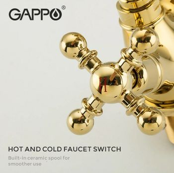 Смеситель для раковины Gappo G89-6 G1389-6 Золото — фото 6, Смесители для раковины