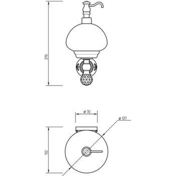 Дозатор для жидкого мыла Migliore Cristalia 16830 Золото с кристаллом Swarovski — фото 3, Дозаторы