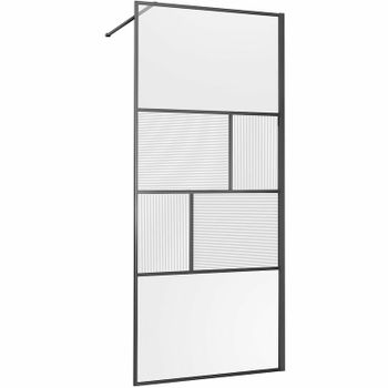 Душевая перегородка Vincea Walk-In 100 VSW-1HC100CFGM профиль Вороненая сталь стекло прозрачное/рифленое — фото 1, Душевые перегородки