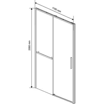 Душевая дверь Vincea Slim Soft 110 VDS-1SS110CLB профиль Черный стекло прозрачное — фото 10, Раздвижные душевые двери