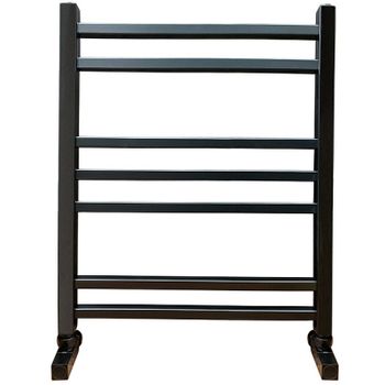 Водяной полотенцесушитель Ника Modern ЛМ 5 60x50 с вентилями Черный матовый 7 перекладин — фото 1, Водяные полотенцесушители