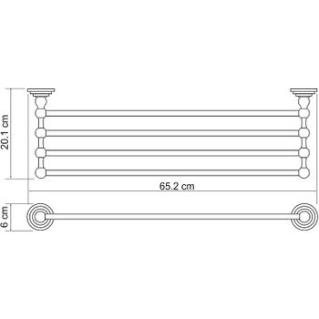 Полка для полотенец WasserKRAFT Ammer K-7011 Хром матовый — фото 3, Полки для полотенец