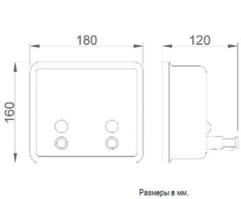 Диспенсер для жидкого мыла Nofer Inox 03005.B двойной Глянцевая нержавеющая сталь — фото 2, Диспенсеры для жидкого мыла