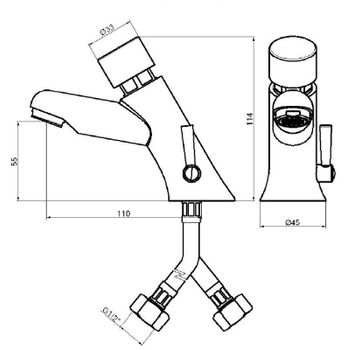 Смеситель для раковины Nofer 07003.M Хром — фото 2, Смесители для раковины