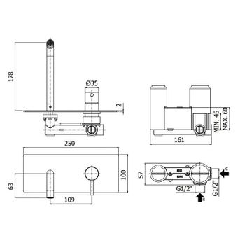 Смеситель для раковины Paffoni Light LIG105NO Черный матовый — фото 2, Смесители для раковины
