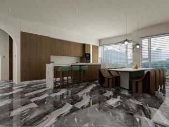 Керамогранит Azario Riverstone Carving Gold H18004011G 60х120 см — фото 8, Керамогранит