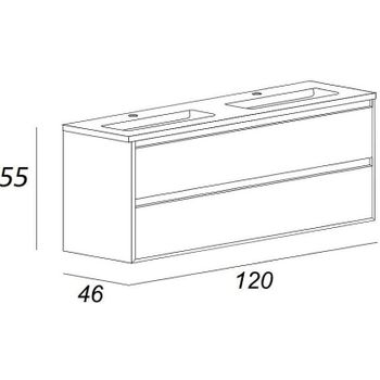 Тумба под раковину Cezares Glass 120 41809 подвесная Bianco Lucido — фото 3, Тумбы под раковину