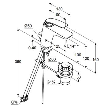 Смеситель для раковины Kludi Balance 520230575 Хром — фото 7, Смесители для раковины