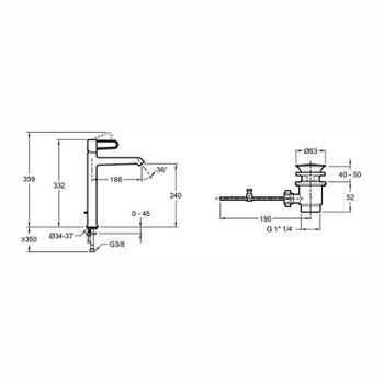Смеситель для раковины Jacob Delafon Odeon Rive Gauche E21030-BL-BL Черный матовый — фото 2, Смесители для раковины