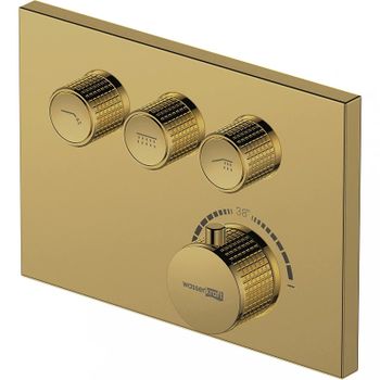 Смеситель для душа WasserKRAFT Sauer 7158 Thermo с термостатом Золото глянцевое — фото 1, Смеситель для душа