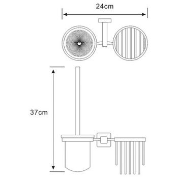 Ершик для унитаза с держателем освежителя воздуха WasserKRAFT Lippe K-6535 Хром — фото 2, Ершики для унитаза