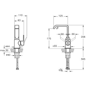 Смеситель для раковины Vitra Suit A42616 Хром — фото 6, Смесители для раковины