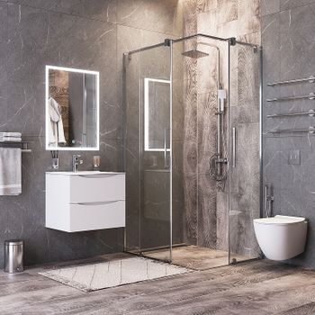 Зеркало Bond Cube 60x80 M44ZE-6080 с подсветкой с сенсорным выключателем — фото 3, Зеркала в ванную комнату