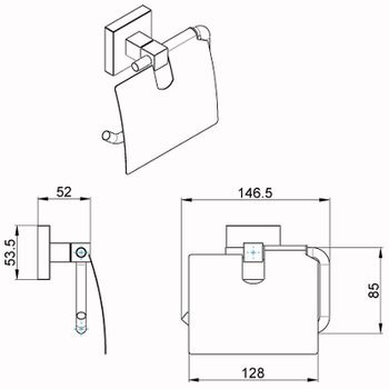 Держатель туалетной бумаги Azario Rina AZ-87010 с крышкой Хром — фото 2, Держатели туалетной бумаги