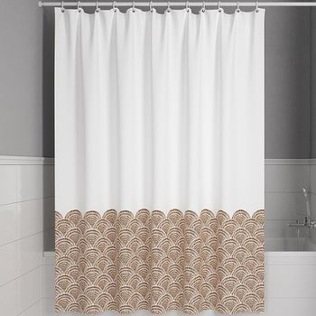 Штора для ванны Iddis Base 180х200 BW03P18i11 Белая Коричневая — фото 1, Шторы для ванной