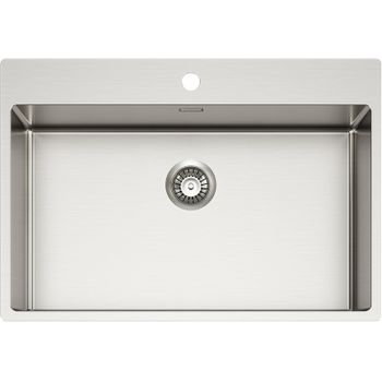 Кухонная мойка Alveus Nox 130 BRS 740x515x200 1149938 Брашированная сталь — фото 1, Кухонные мойки