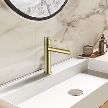 Смеситель для раковины Vincea Aspire VBF-4AS01BG Брашированное золото — фото 2, Смесители для раковины