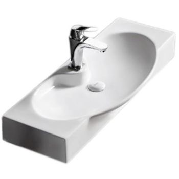 Раковина CeramaLux 80 STR4282B Белая — фото 1, Раковины подвесные