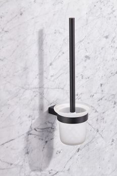 Ершик для унитаза Milacio Ultra MCU.964.MB / черный матовый / настенный монтаж / нержавеющая сталь и стекло — фото 3, Ершики для унитаза