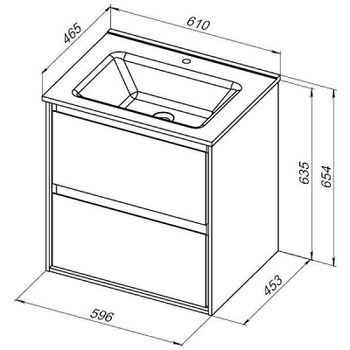 Тумба под раковину Aquanet Милан 60 336377 подвесная Дуб рустикальный — фото 12, Тумбы под раковину