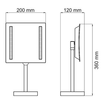 Косметическое зеркало WasserKRAFT K-1007 с увеличением с подсветкой Хром — фото 5, Косметические зеркала