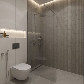 Душевая перегородка STWORKI Берген 100 MV-BE-100-CR профиль Хром глянцевый стекло прозрачное — фото 1, Душевые перегородки