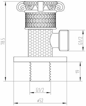 Запорный вентиль ZorG Antic AZR 6 BR Бронза — фото 2, Комплектующие для душевого оборудования