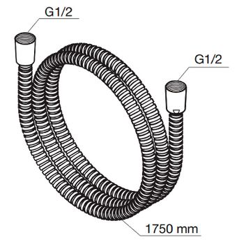 Душевой шланг Damixa 760400264 Хром — фото 2, Душевые шланги