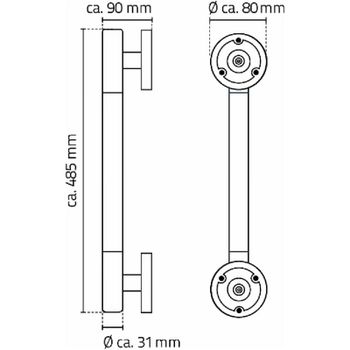 Поручень Ridder Ken А262400 Хром — фото 3, Поручни для ванной