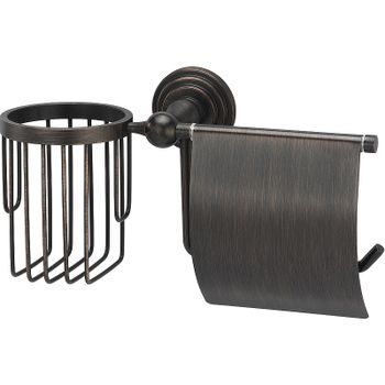 Держатель туалетной бумаги и освежителя воздуха WasserKRAFT Isar K-7359 с крышкой Темная бронза — фото 1, Держатели туалетной бумаги