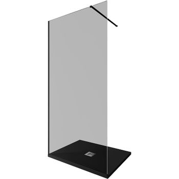 Душевая перегородка Allen Brau Infinity 1 100 3.21016.BBA.T профиль Черный браш стекло тонированное — фото 1, Душевые перегородки