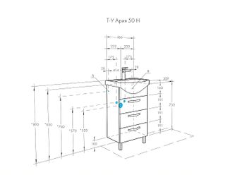 Тумба под раковину Aquaton Ария 50 Н 1A140201AA010 Белая — фото 7, Тумбы под раковину