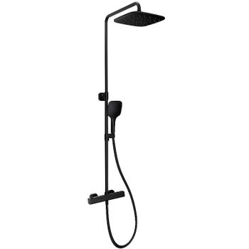 Душевая система Ravak 10° Free X070160 с термостатом Черная матовая — фото 1, Душевые стойки