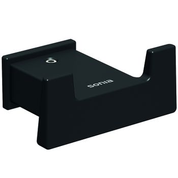 Двойной крючок Sonia S-Cube173006 Черный матовый — фото 1, Крючки для полотенец