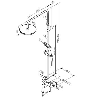 Душевая система Damixa Jupiter 977710000 Хром — фото 7, Душевые стойки