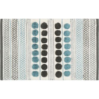 Коврик для ванной комнаты Fixsen Lotus 50х80 FX-8030Y Голубой Графит Белый Серый — фото 1, Коврики для ванной комнаты