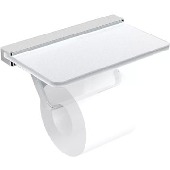 Держатель туалетной бумаги Langberger 32041B с полкой Хром — фото 1, Держатели туалетной бумаги