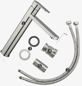 Смеситель для раковины Frap H805 F10805-2 Нержавеющая сталь — фото 8, Смесители для раковины