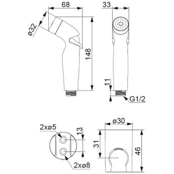 Гигиенический душ Damixa Shower program 760550100 Хром — фото 3, Гигиенические души