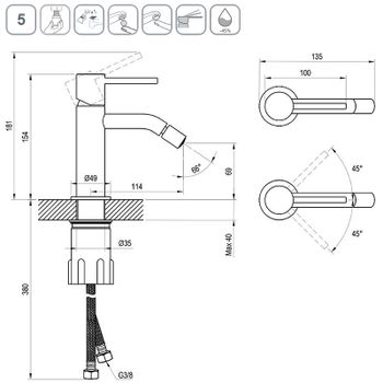 Смеситель для биде Ravak Espirit ES 056.00CR X070201 Хром — фото 3, Смесители для биде
