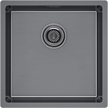Кухонная мойка Paulmark Lassan 44 Uni LA44-GM Вороненная сталь — фото 1, Кухонные мойки