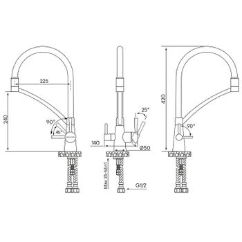 Смеситель для кухни Paulmark Siegen Si213111-GM Вороненая сталь — фото 3, Смесители для кухни